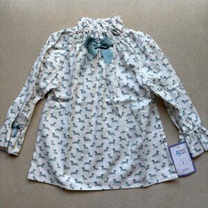NWT Little Girls Long Sleeve Dachshund Doggie Day Shirt Size 4Y Made in Spain